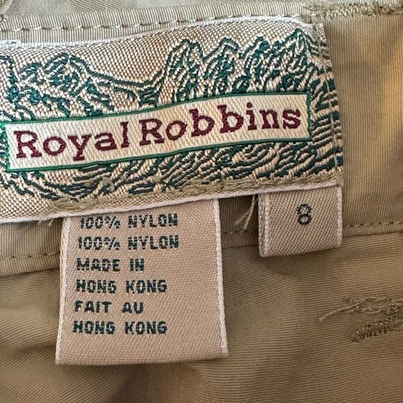 Royal Robbins Pants Womens Size 8 Khaki Nylon Cargo Convertible Hiking Outdoors - Picture 5 of 13